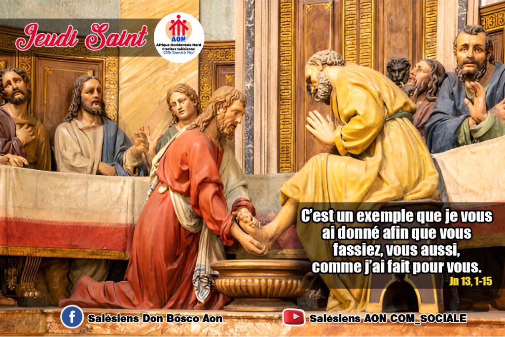 lavement des pieds, signe d'humilité de Jésus