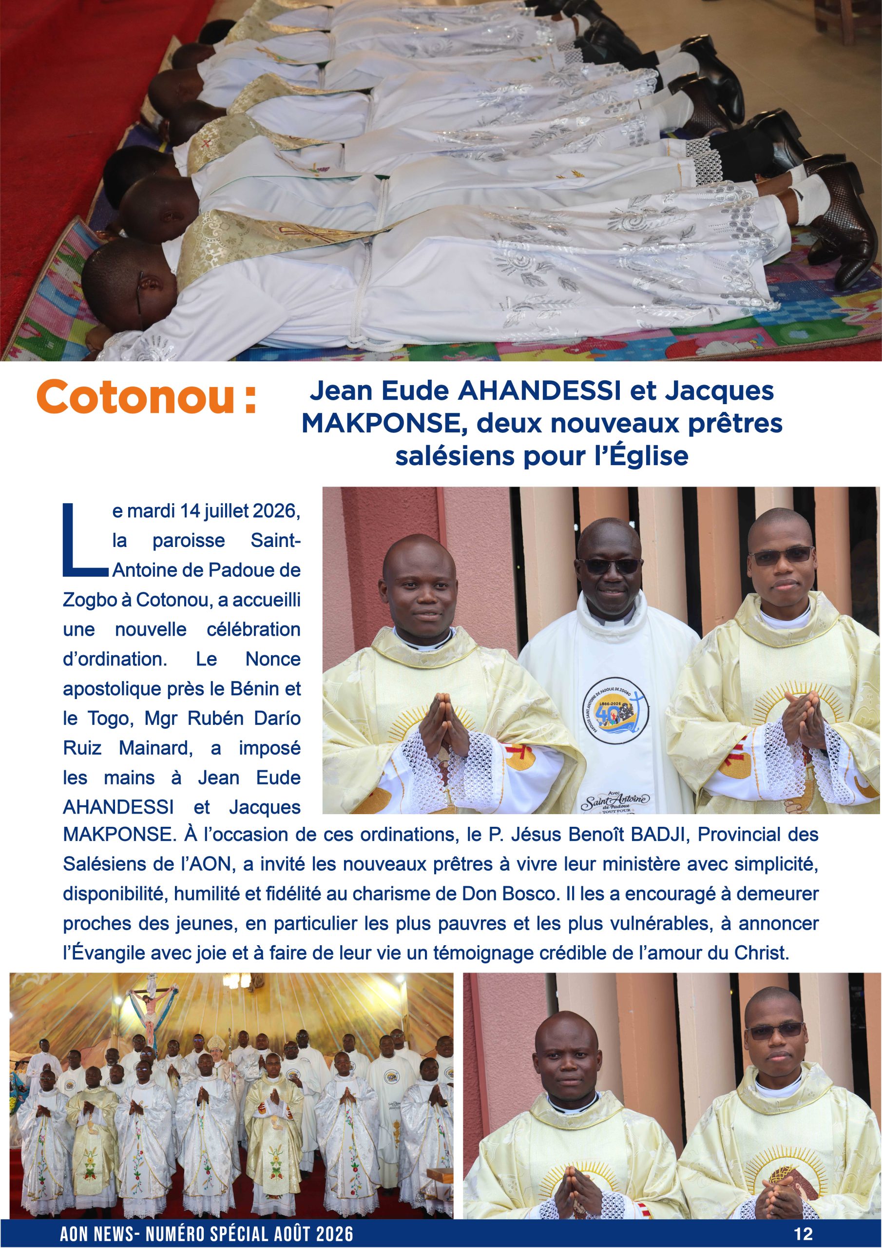 cheminement vocationnel dans la Province AON